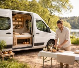 service de transport bien-être dédié aux praticiens, avec véhicule aménagé et matériel de médecine douce itinérante pour des soins mobiles et adaptés.